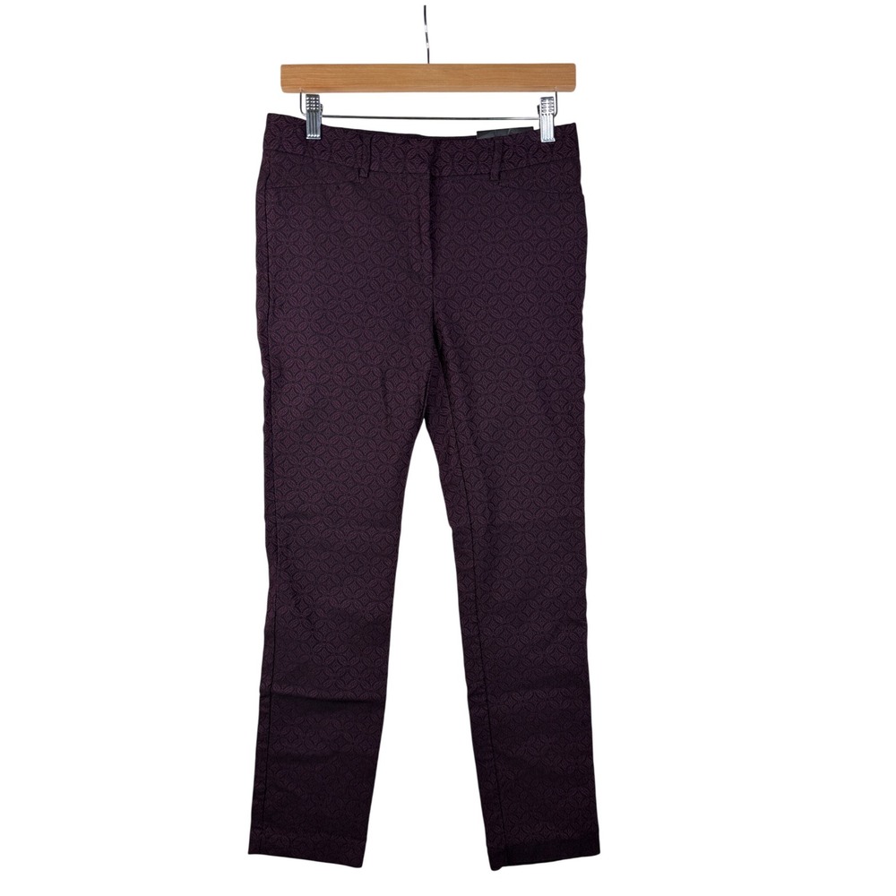 New Mario Serrani Comfort Stretch Slim Fit‎ Pants size 4 Purple/Black